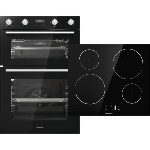 Hisense BI6095IGUK Built In 60cm Electric Double Oven Oven & Hob Pack Black A/A