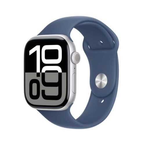 Apple Series 10 46 mm Waterproof Smart Watch GPS (2024) Denim Sport Band - M/L