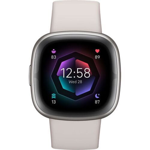 Fitbit CMS Waterproof Smart Watch S/L Lunar White/Platinum Aluminium Case