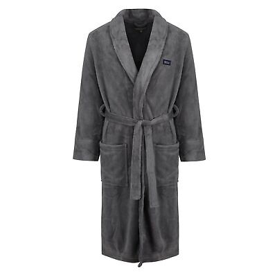 Ben Sherman Mens Fleece Robe Gown Long Sleeve Tie Fastening