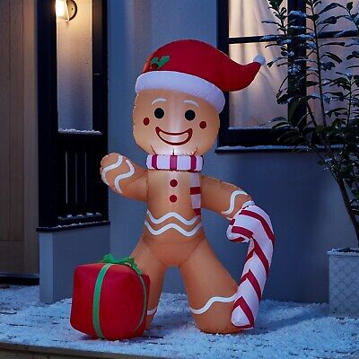 The Spirit Of Christmas Unisex 4ft Inflatable Gingerbread Man Decoration