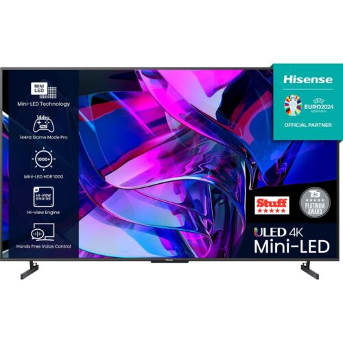 Hisense 85U7KQTUK 85 Inch MiniLED 4K Ultra HD Smart TV Bluetooth WiFi