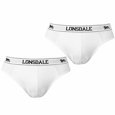 Lonsdale Mens 2Pk Brief Briefs Underwear Elasticated Waist