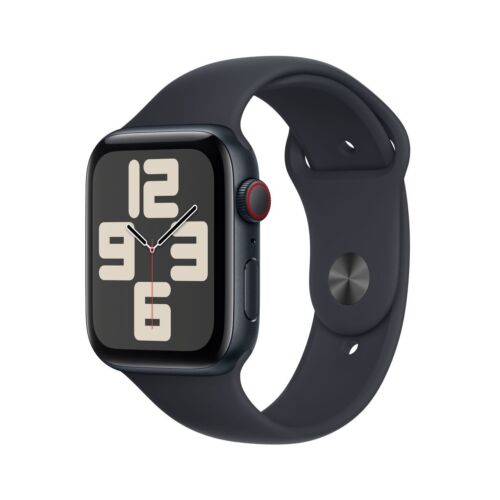 Apple SE 44 mm Waterproof Smart Watch GPS + Cellular (2023) Midnight Sport Band