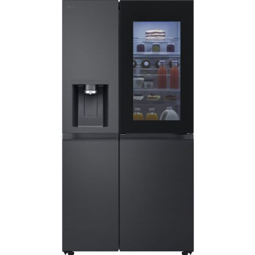 LG GSXE90EVDD InstaView™ ThinQ™ 91cm American Fridge Freezer Black Steel D