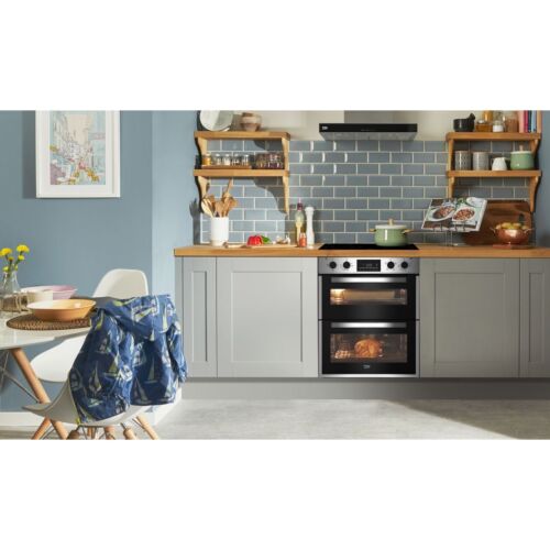 Beko BBTF26300X Built Under 59cm Electric Double Oven Stainless Steel A/A