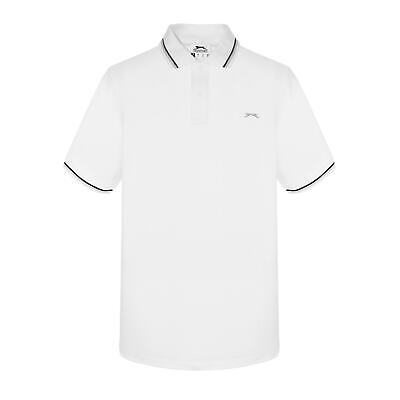 Slazenger Tipped Polo Shirt Mens Gents Classic Fit Tee Top Short Sleeve Button