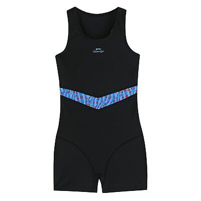 Slazenger Girls Boy Leg Suit Junior One Piece Pool Beach Swimsuit Swimwear Round