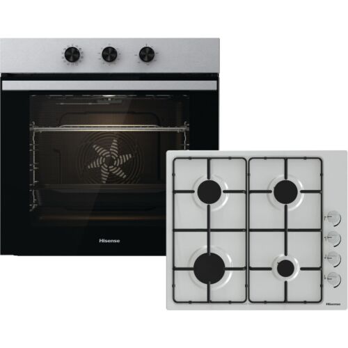 Hisense BI6061GSUK Built In Single Ovens & Gas Hob Stainless Steel A Rated
