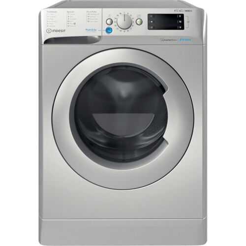 Indesit BDE86436XSUKN Free Standing Washer Dryer 8Kg 1400 rpm Silver D Rated