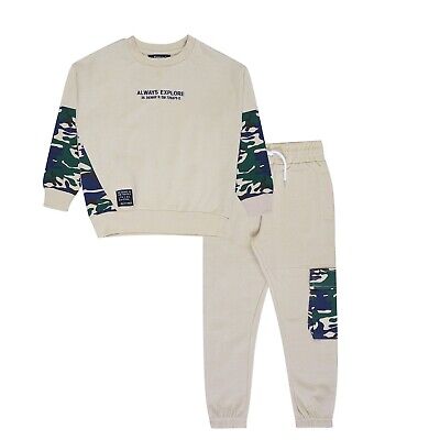 Firetrap Kids Camo Jogset Baby Fleece Tracksuit Sports Casuals