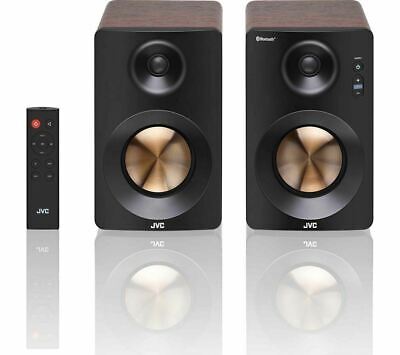 JVC XS-D629BM 2.0 Bluetooth Bookshelf Speakers Walnut - DAMAGED BOX