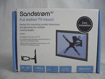 SANDSTROM SFMS14 Full Motion TV Bracket For 16 - 32" DAMAGED BOX