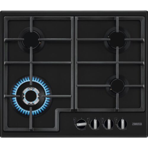 Zanussi ZGNN645K Built In 60cm 4 Burners Black Gas Hob