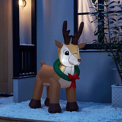 The Spirit Of Christmas Unisex 3.5ft Inflatable Reindeer Decoration