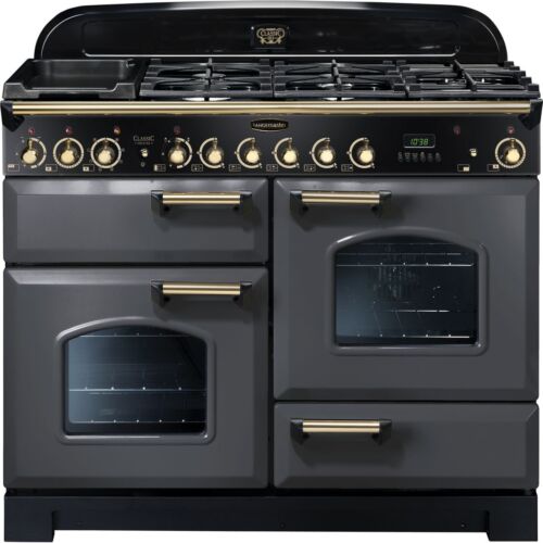 Rangemaster CDL110DFFSL/B Classic Deluxe 109cm Dual Fuel Range Cooker 7 Burners