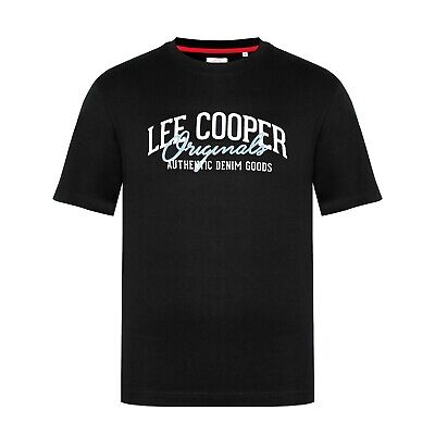 Lee Cooper Logo T Shirt Mens Gents Crew Neck Tee Top Short Sleeve Cotton Regular