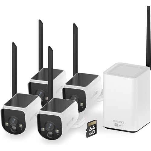 Swann SWNVK-MR4KSD4-EU Long range Wifi Security camera Kit - 4 camera 4K White