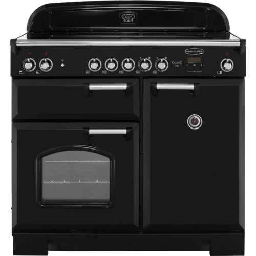 Rangemaster CLA100ECBL/C Classic 99cm Electric Range Cooker 5 Burners A/A Black