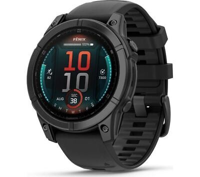 GARMIN fenix E AMOLED Smart Watch - Grey & Black, 47 mm - DAMAGED BOX