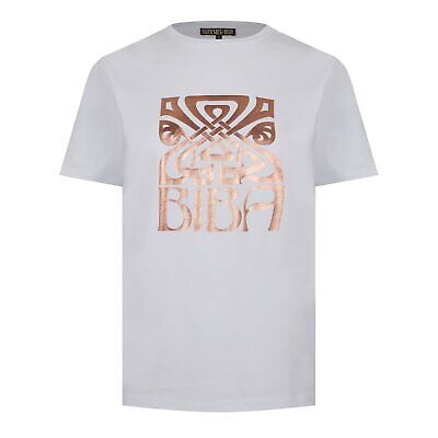 Biba Gold Logo T Shirt Ladies Crew Neck Tee Top Short Sleeve Cotton