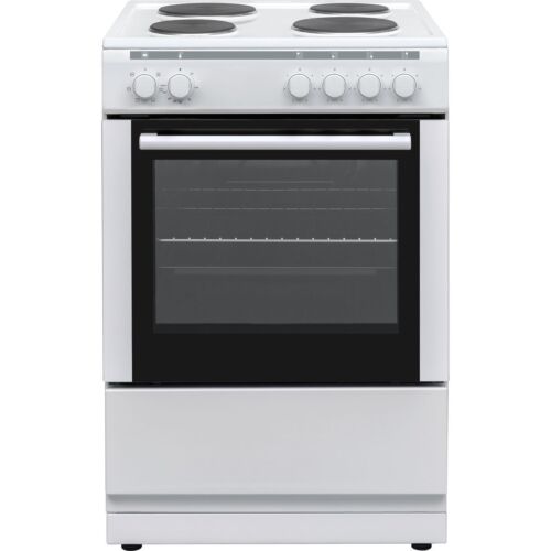 Electra SE60W/1 60cm Free Standing Electric Cooker with Solid Plate Hob White A