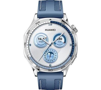 HUAWEI Watch GT 5 - Silver, Blue Woven Nylon Strap, 46 mm