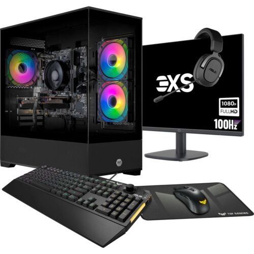 3XS AMD Ryzen 5 Gaming Tower 24 Inches Desktop 500GB 8 GB RAM Black