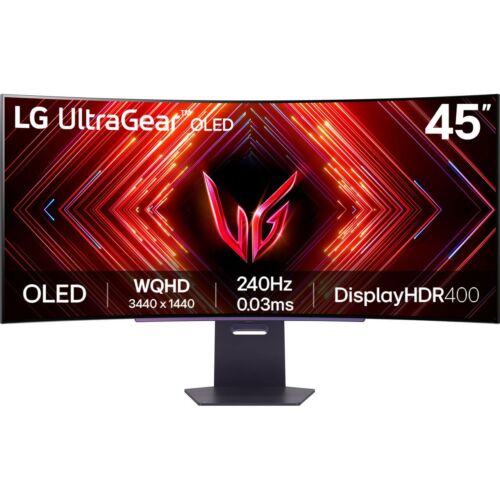 LG UltraGear™ Wide Quad HD 45 Inches Monitor Curved Monitor Black